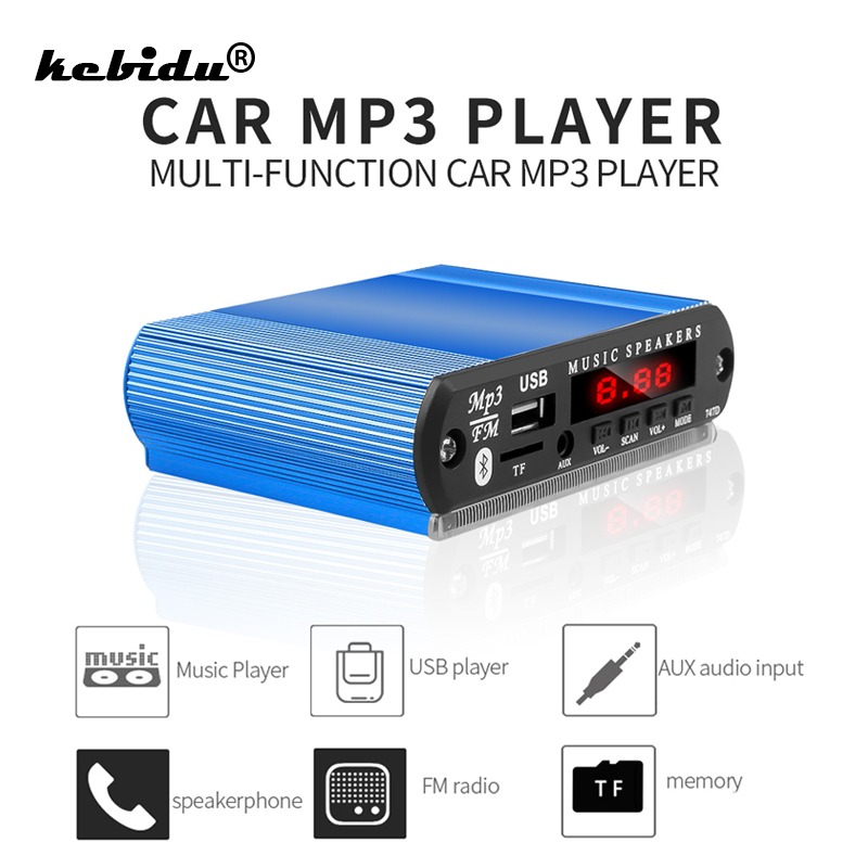 Kebidu-블루투스 MP3 디코더 보드 녹음 카드 리더, MP3 블루투스 모듈 오디오 액세서리 핸즈프리 마이크 FM TF USB AUX